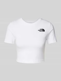 T-shirt krótki z wyhaftowanym logo - Koszulki i topy damskie - miniaturka - grafika 1