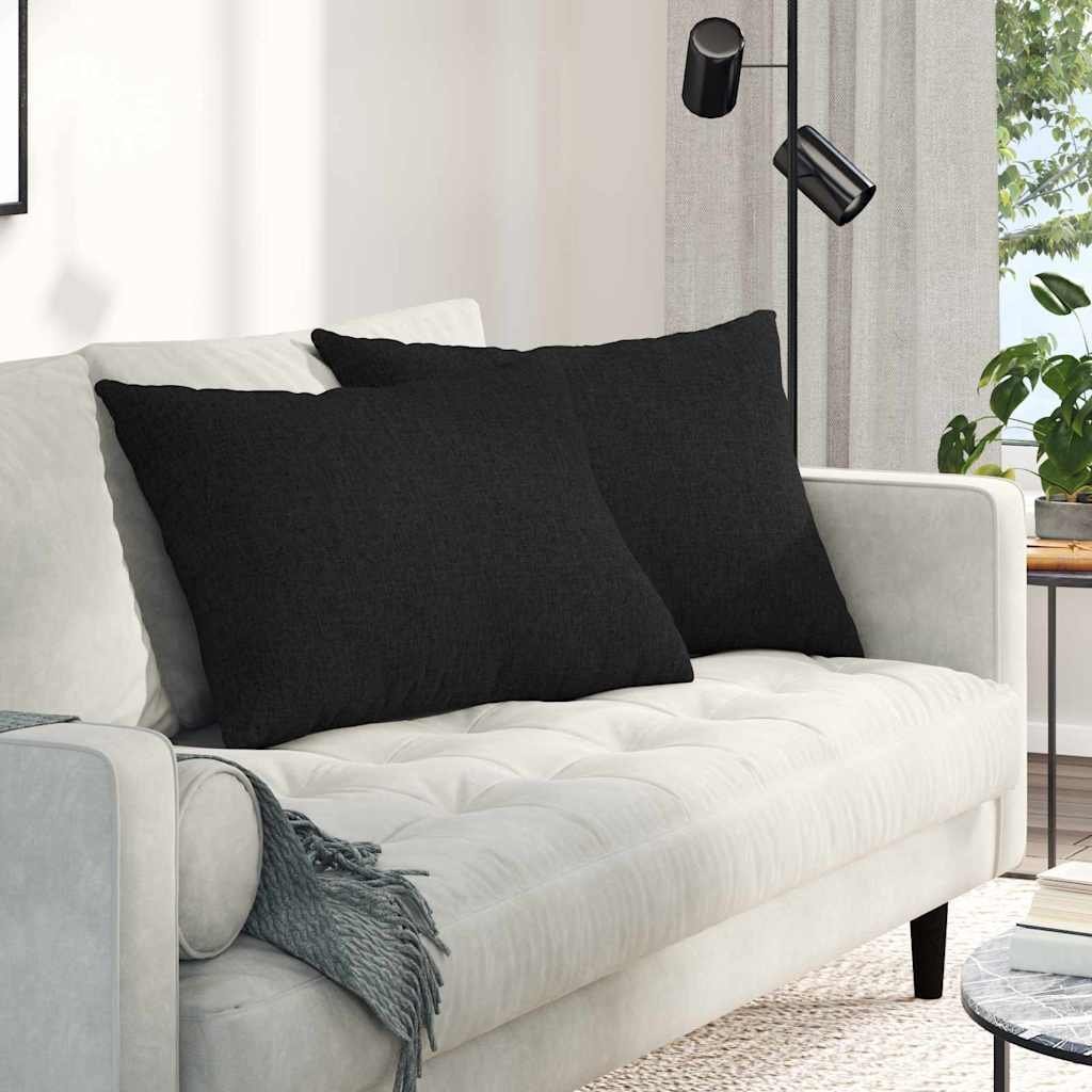 vidaXL vidaXL Poduszki na sofę 2 pcs Czarny 70 x 50 cm tkanina