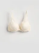 Biustonosze - Reserved - Koronkowy biustonosz push up - złamana biel - miniaturka - grafika 1