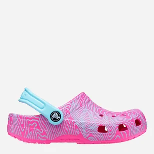 Croksy dziecięce Crocs Classic Topographic Clog KCR208313 34-35 Różowe (196265237654) - Buty dla dziewczynek - miniaturka - grafika 1