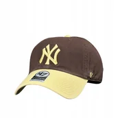 Czapki i chusty sportowe męskie - 47 Brand czapka z daszkiem New York Yankees brązowy r. uniwersalny clean up - miniaturka - grafika 1
