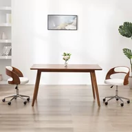 Krzesła - vidaXL Krzesła obrotowe, 2 szt., białe, gięte drewno i sztuczna skóra - miniaturka - grafika 1