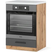 Szafki kuchenne - Szafka Kuchenna Stojąca Z Blatem Modułowa Piekarnik Bella 40cm Szary Wotan - miniaturka - grafika 1