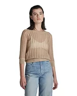 Swetry damskie - G-STAR RAW Pointelle 1 SL Knit sweter damski, Beżowy/Khaki (Westpoint Khaki D140-c531), L - miniaturka - grafika 1
