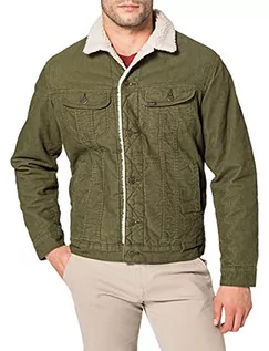 Kurtki męskie - Lee Kurtka męska Sherpa Denim, olive green, XXL - grafika 1