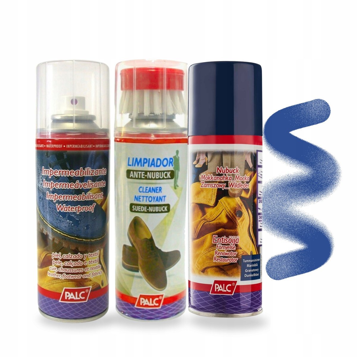 Pianka ze Szczotką Granatowy Spray do Zamszu i Impregnat Palc Zestaw 3w1