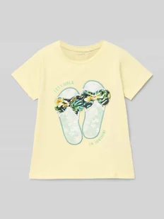T-shirt z detalem z logo model ‘FIWI’ - Koszulki dla dziewczynek - miniaturka - grafika 1