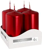 Świece - Bispol Świeca wotywna 9H 8CM SW40/80 CZERWONY METALIK 4szt BISPOL0045 - miniaturka - grafika 1