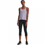 Legginsy - Damskie legginsy treningowe Under Armour Tech Hi Capri - czarne - miniaturka - grafika 1