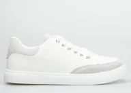 Trampki damskie - Seastar Tenisówki z szarymi zamszowymi wstawkami białe-40 - miniaturka - grafika 1