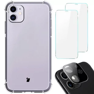 Bizon Etui + 2x szkło + obiektyw Case Clear iPhone 11 przezroczyste BCCIP11CL - Etui i futerały do telefonów - miniaturka - grafika 1