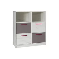 Komody - Komoda Średnia R04 Rest Maridex Popiel, Dąb Craft Biały Kolor 01 - miniaturka - grafika 1