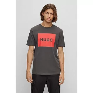 Koszulki męskie - HUGO T-shirt męski, Dark Grey23, M - grafika 1