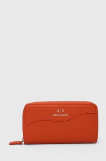 Portfele - Armani Exchange portfel damski kolor pomarańczowy - grafika 1