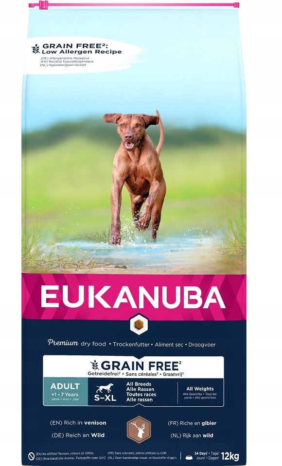 Eukanuba Grain Free Adult Large Dogs, dziczyzna - 12 kg