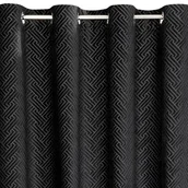Zasłony - Zasłona 140 x 250 Dekoracyjna Velvet Isla Czarny - miniaturka - grafika 1