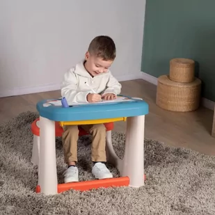 Smoby Stolik z Tablicą Do Rysowania Biurko z Ławką + 12 akcesoriów - Zabawki kreatywne - miniaturka - grafika 3