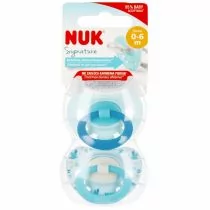 Nuk Smoczek uspokajający silikonowy 0-6m Signature Gwiazdki/Ptaszki 10730638 2 szt. - Smoczki uspokajające - miniaturka - grafika 1
