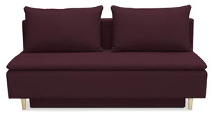 Sofa rozkładana SARA, sofa z funkcją spania i podstawą do spania, sofa rozkładana: 200 x 85 x 95 cm, kanapa z tkaniny wiklinowej, sofa rozkładana w kolorze: Bordeaux - Sofy i kanapy - miniaturka - grafika 1