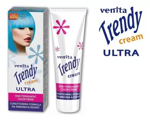Venita Trendy Cream Ultra, krem do koloryzacji włosów 35 Lazurowy Błękit, 75 ml - Farby do włosów i szampony koloryzujące - miniaturka - grafika 1
