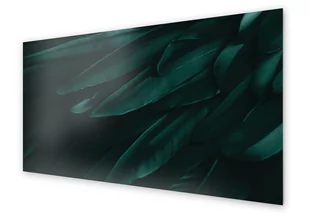 Panel kuchenny HOMEPRINT Ciemnozielone pióra 140x70 cm - Dekoracje domu - miniaturka - grafika 1