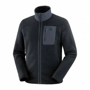 Bluza Salomon Outline Warm Teddy Black / Ebony - Bluzy sportowe męskie - miniaturka - grafika 1