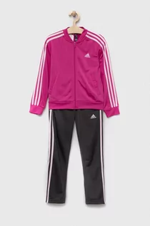 Dresy i komplety dla dziewczynek - adidas dres dziecięcy kolor różowy - grafika 1