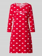 Bielizna nocna - Koszula nocna o kroju relaxed fit z wyhaftowanym napisem - miniaturka - grafika 1