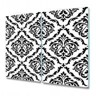 Deski do krojenia - Szklane Deski Kuchenne - Dekoracyjny Element - Damask czarno-biały - 2x30x52 cm - miniaturka - grafika 1