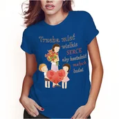 Koszulki i topy damskie - KOSZULKA DAMSKA DZIEŃ NAUCZYCIELA SERCE KSZTAŁCIĆ LUDZI SUPER JAKOŚĆ XS - miniaturka - grafika 1