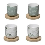 Kubki - Ceramiczne kubki z bambusowymi podkładkami, 4 szt., 130 ml - miniaturka - grafika 1