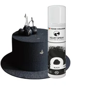 Dodatki do ciast w proszku - Barwnik spożywczy zamsz w sprayu czarny jadalny ozdoby velvet 100ml - miniaturka - grafika 1