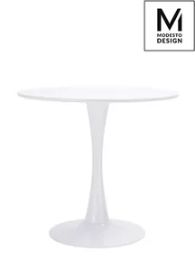 King Home Stół TULIP FI 80 - blat MDF biały Y001.WHITE - Ławy i stoliki kawowe - miniaturka - grafika 1