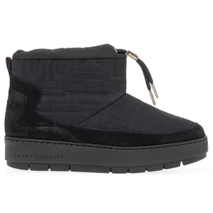 Buty Tommy Hilfiger Tommy Monogram Snowboot FW0FW07637-BDS - czarne - Botki damskie - miniaturka - grafika 1