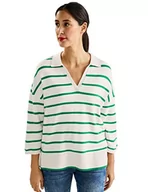 Swetry damskie - Street One Damski sweter w paski, Brisk Green, 40 - miniaturka - grafika 1