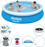 Baseny ogrodowe - Super zestaw basenowy - Bestway Fast Set 366x76 cm Rund - miniaturka - grafika 1
