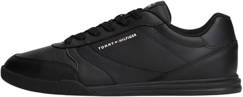 Tommy Hilfiger Męski skórzany kubek LoPro FM0FM05677 Low Top, czarny (czarny), 46, Czarny, 46 EU