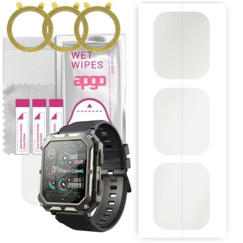 3x folia ochronna hydrożelowa MATOWA do Cubot C20 Pro - apgo Smartwatch Hydrogel MATTE Protection Ochrona na ekran smartwatcha
