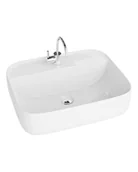 Umywalki - LaVita Karawela umywalka 50x40 cm nablatowa biały połysk - miniaturka - grafika 1