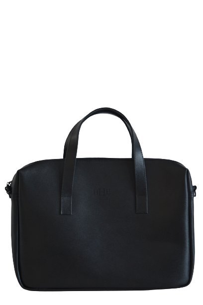 Czarna skórzana torba na laptopa 15