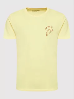 Koszulki męskie - Selected Homme T-Shirt Brock 16084690 Żółty Regular Fit - grafika 1