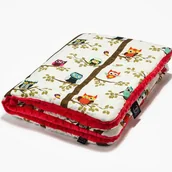 Koce i narzuty dla dzieci - LA MILLOU CIEPŁY KOC MINKY - L - OWL RADIO WATERMELON - miniaturka - grafika 1