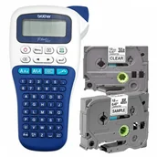 Drukarki kart i etykiet - Drukarka etykiet Brother P-touch H107B 180dpi / do 12mm / z 2 szt. taśm TZe w zestawie - miniaturka - grafika 1