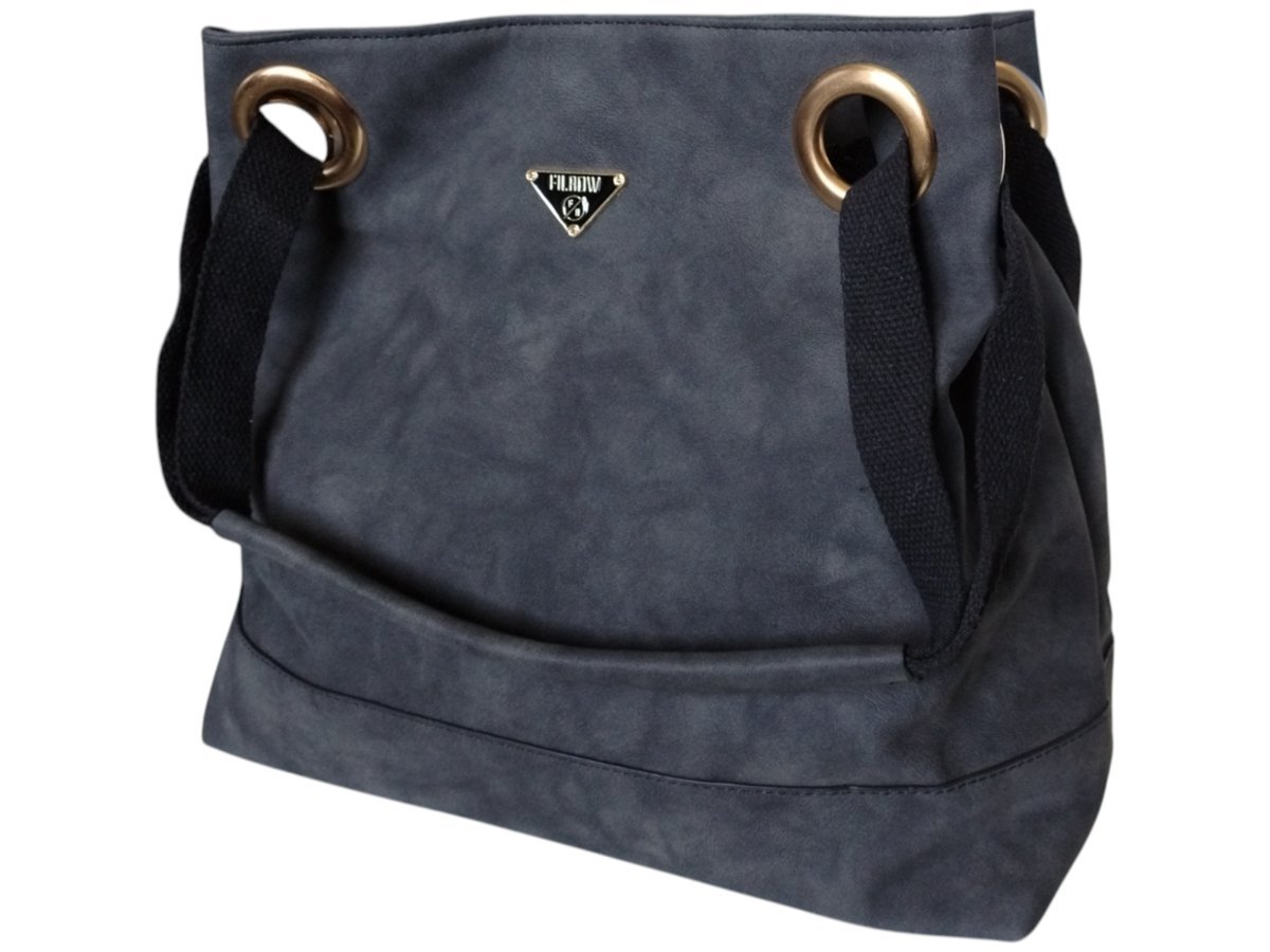 Torebka Damska Shopper Z Przegrodą Duża Czarna Praktyczna Torba Na Ramię