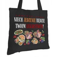 Torby i wózki na zakupy - Torba Bawełniana dla Dietetyka Czarna Na Prezent ekologiczna Trwały Nadruk - miniaturka - grafika 1