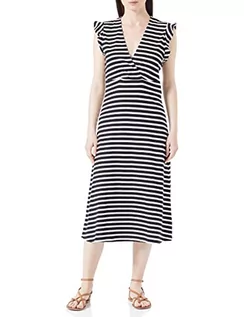 Sukienki - ONLY Women's ONLMAY S/L WRAP Dress Box JRS Midi sukienka, czarna/Cloud Dancer, XS, Czarny/Cloud Dancer, XS - grafika 1