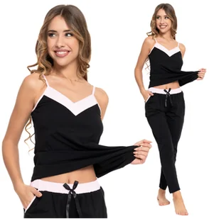 Piżama Damska Elegancka Dwuczęściowa na Ramiączkach Długie Spodnie MORAJ XL - Piżamy damskie Piżama Damska Elegancka Dwuczęściowa na Ramiączkach Długie Spodnie MORAJ XL - Piżamy damskie - miniaturka - grafika 1