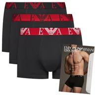 Majtki męskie - Emporio Armani bokserki majtki męskie zestaw 3szt czarne 2XL - miniaturka - grafika 1