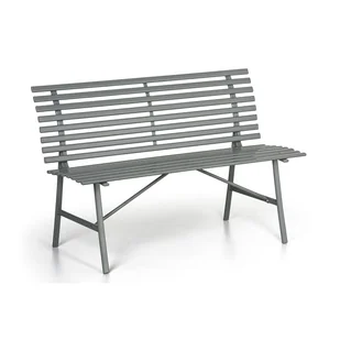 Metalowa ławka ogrodowa SPRING, szara - Ławki ogrodowe - miniaturka - grafika 1