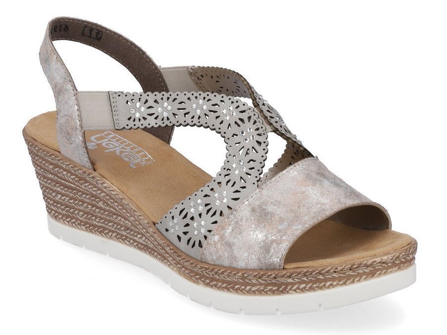 Sandały damskie na koturnie Rieker 61916-91 -40